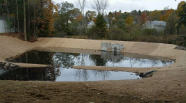 Detention pond after reconstruction