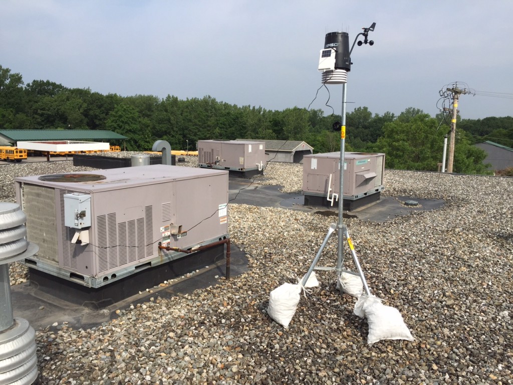 The City installed a weather station on the roof of the DPW on July 9, 2015. 